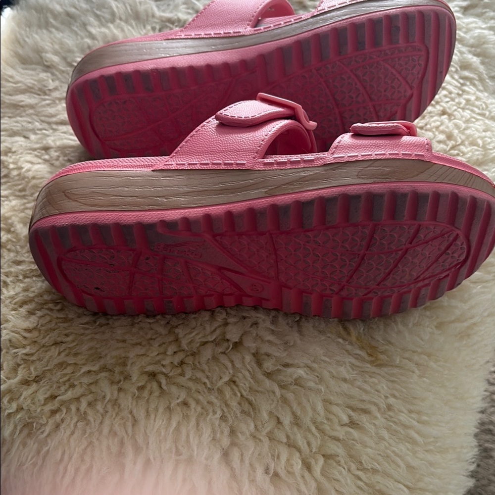 Dansko Pink Double-Buckle Slide Sandals - Picture 4 of 6